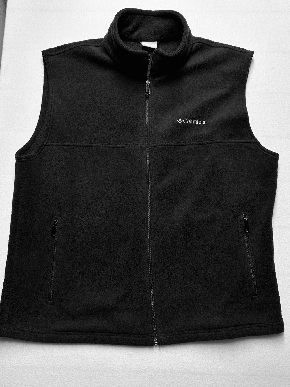 Columbia Men’s XXL Black Fleece Vest Full Zip Outdoor Hiking Layer